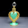 10ml Luxury Arabian Perfume Bottle Metal Glass Heart Shape Essential Oil Bottle with Box